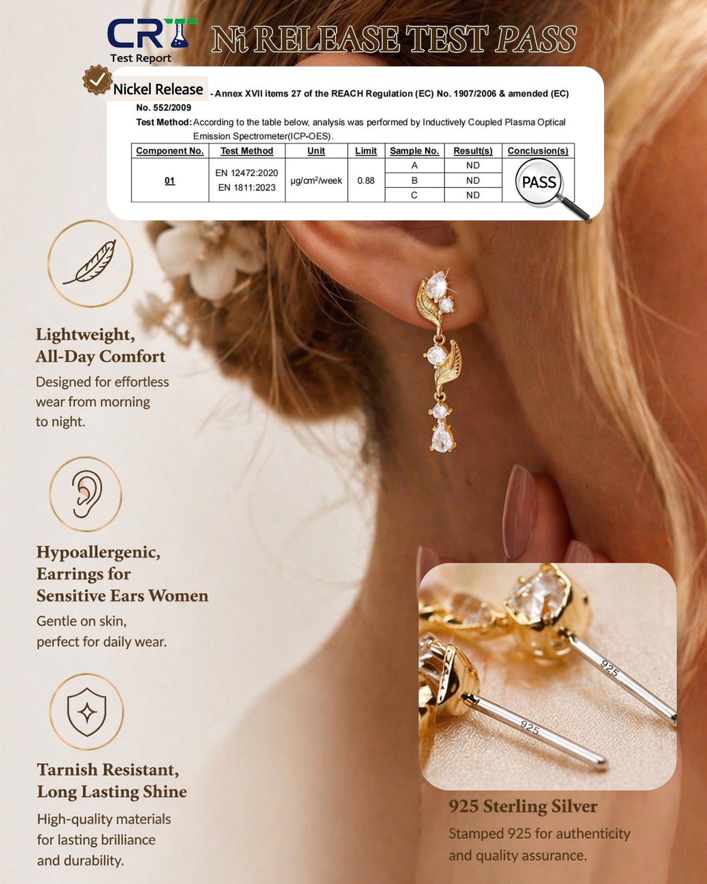 Gold Dangle Earrings for Women Trendy 14K Gold Plated Brides Drop Dangle Cubic Zirconia Elegant Prom Bridal Bridesmaids Wedding Anniversary Dangling Jewelry