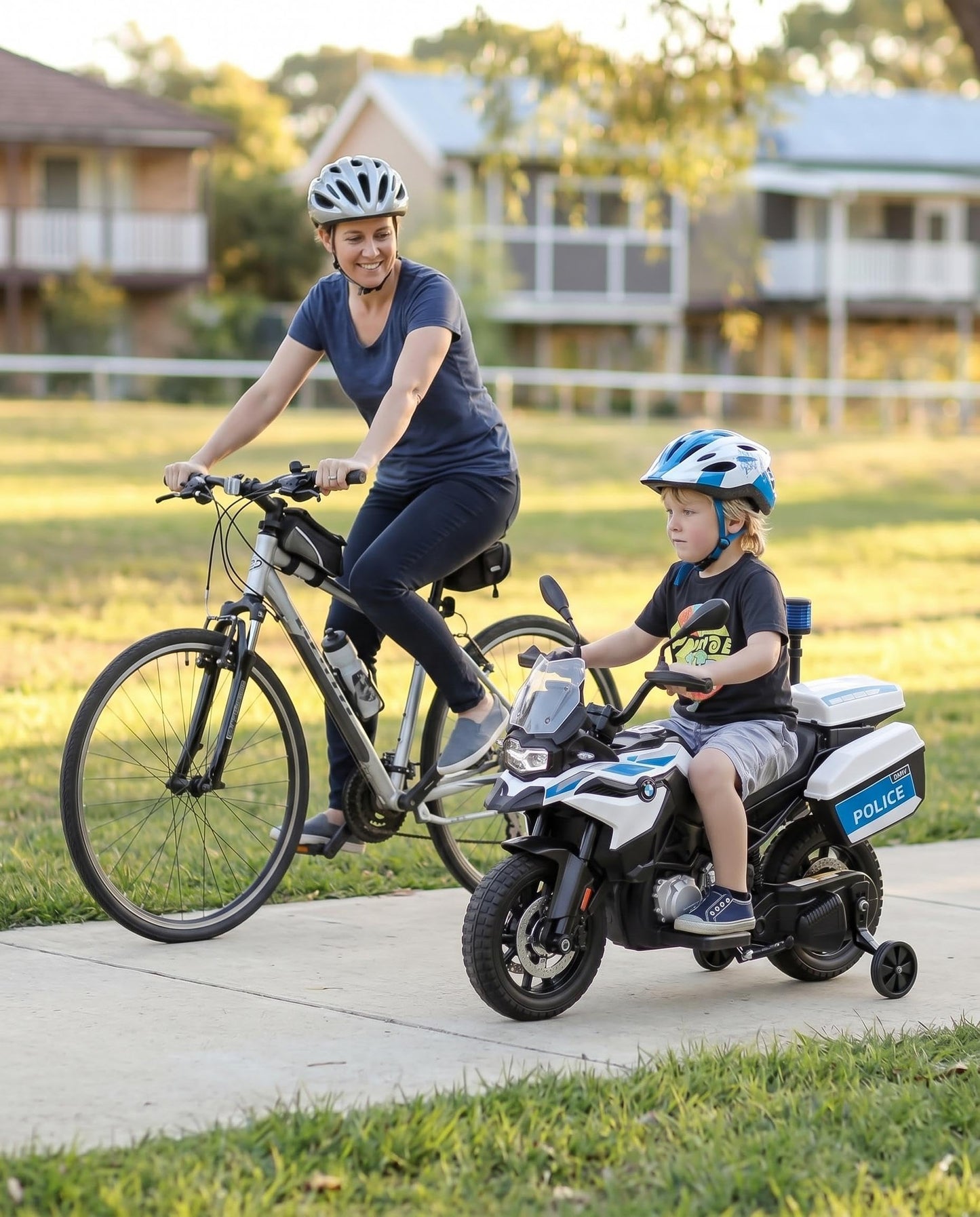 GARVEE Licensed BMW Police Motorcycle for Kids, 12V Electric Ride On Toy for Boys Girls Age 3-8, Battery Powered Motorbike w/LED Siren Lights, Music, 3 Speeds, Safety Training Wheels