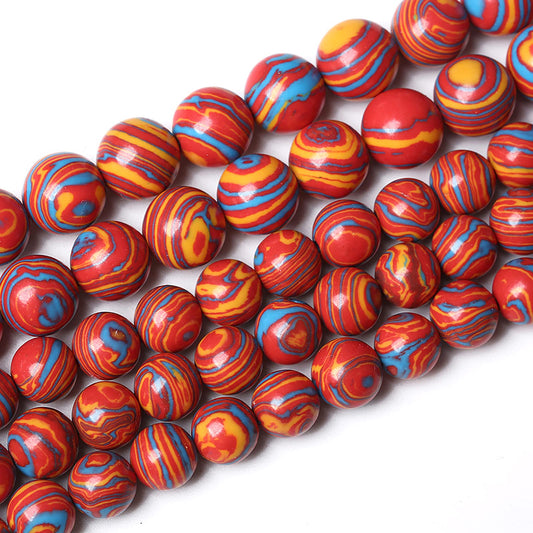 38PCS 10mm Natural Orange Malachite Beads Round Loose Stone Beads for Jewelry Making DIY Bracelet Necklace 15 Inch,Energy Stone Healing Power