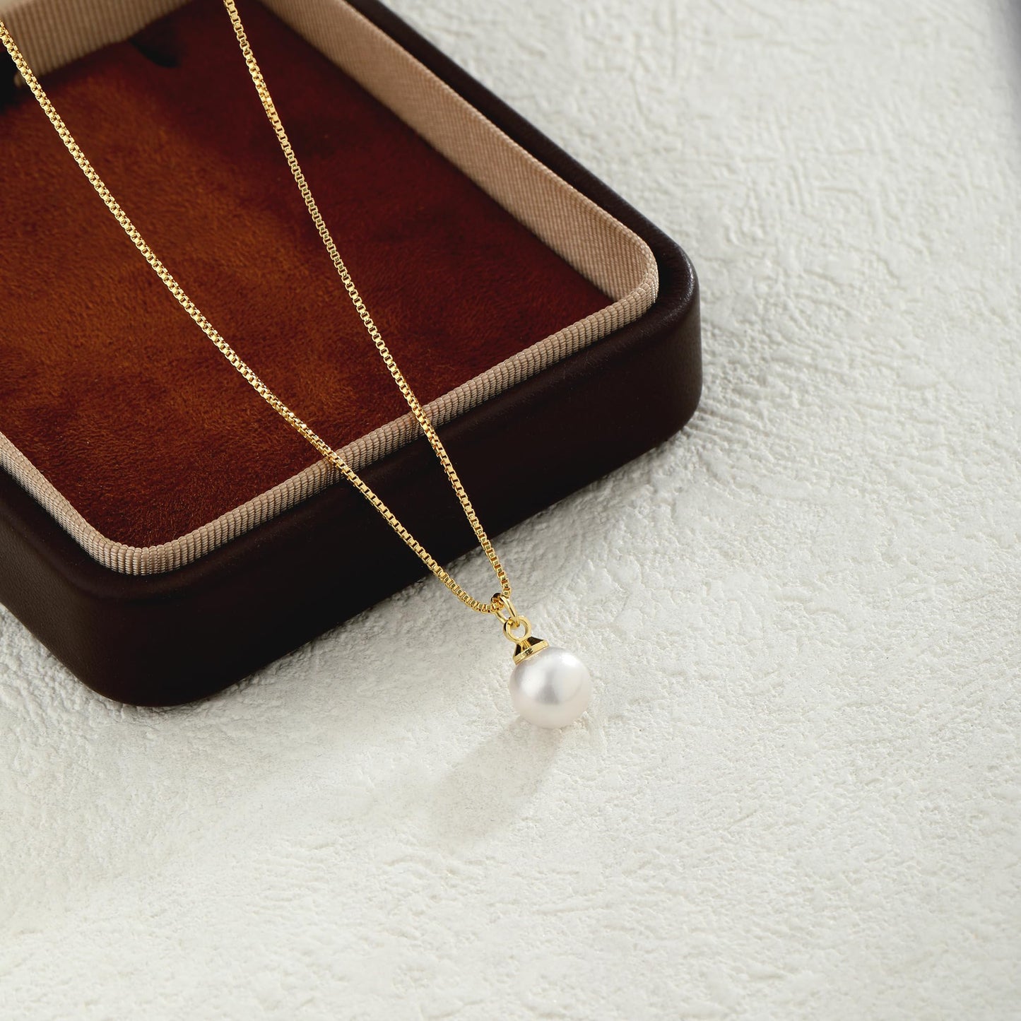 Sargetou Pearl Necklace for Women,14k Gold Plated Waterproof Small Cute Dainty Choker Necklace Drop Vintage Single Pearl Chain Trendy Jewelry Fashion Gift