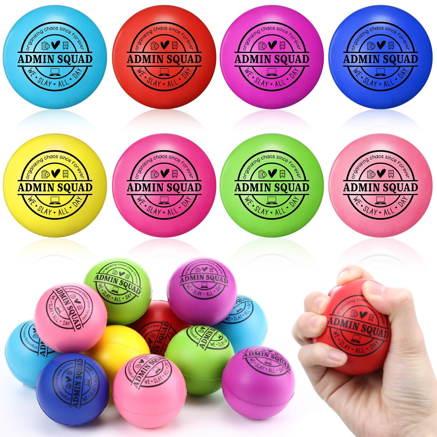 Poen 24 Pcs Administrative Professional Appreciation Gifts Admin Squad Gift Funny Stress Ball for Assistant Secretary Office School Coworkers Thank You Employees Appreciation Staff Team Desk