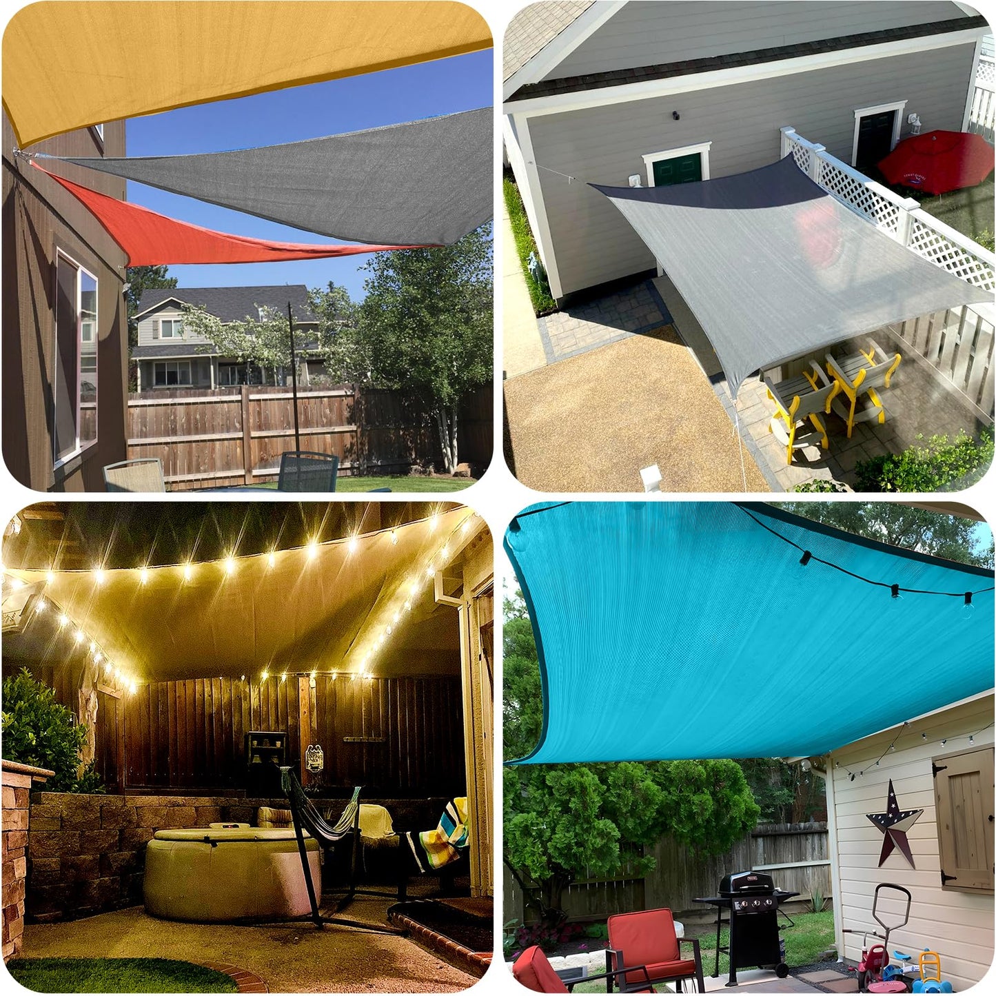 SUNLAX Large Sun Shade Sail 16' x 20' Dark Grey Rectangle Canopy Sail Shade Cover UV Block Permeable Sunshade Outdoor for Patio Backyard (We Make Custom Size)