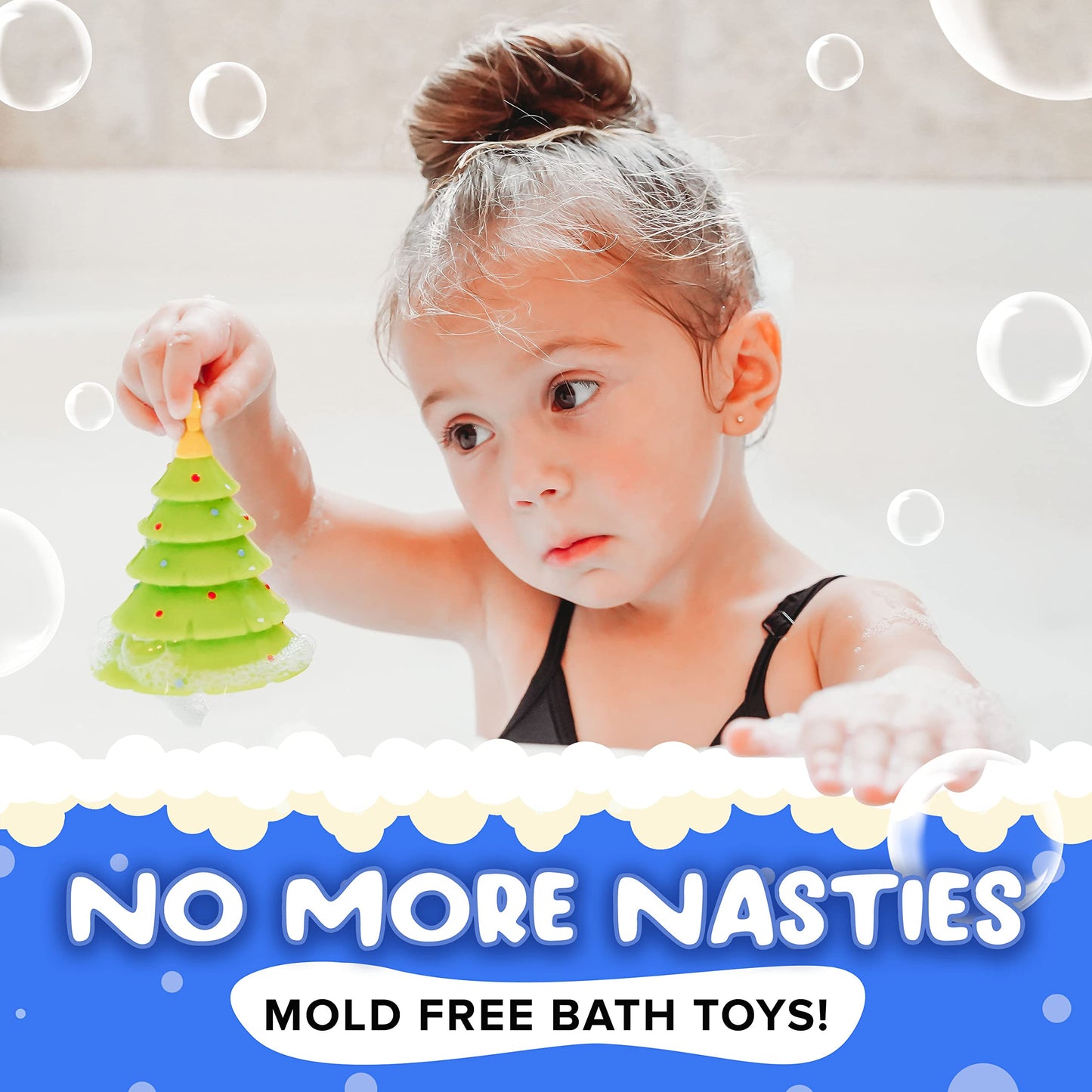 SplashEZ Bath Toys for Kids & Toddlers, Kids Bath Toys for Boys, Mold Free No Hole Sealed, Soft Durable Christmas Play Set Gift, No Mold for Water Tub & Pool, Ages 0-1-3-4-5-6-8