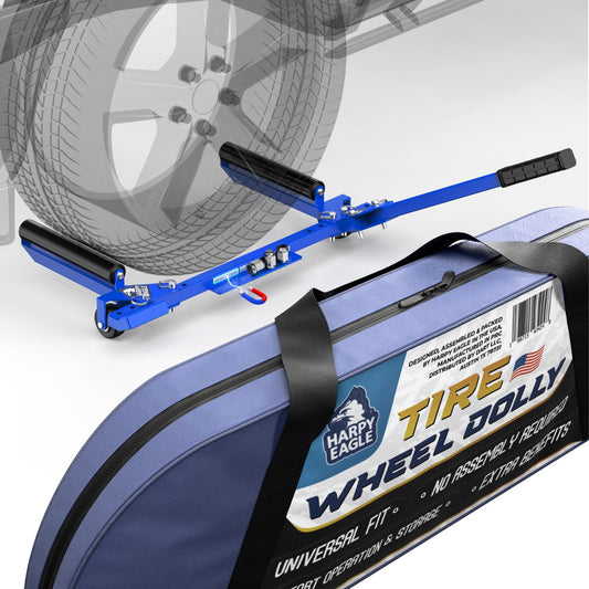 Harpy Eagle Tire Dolly - Foldable Adjustable Width up to 40" Tire Wheel Dolly with 240 lb Load Capacity, Pre-Assembled Wheel Lifter Cart for Cars, SUVs, Trucks with Portable Carry Bag/Patent Pending