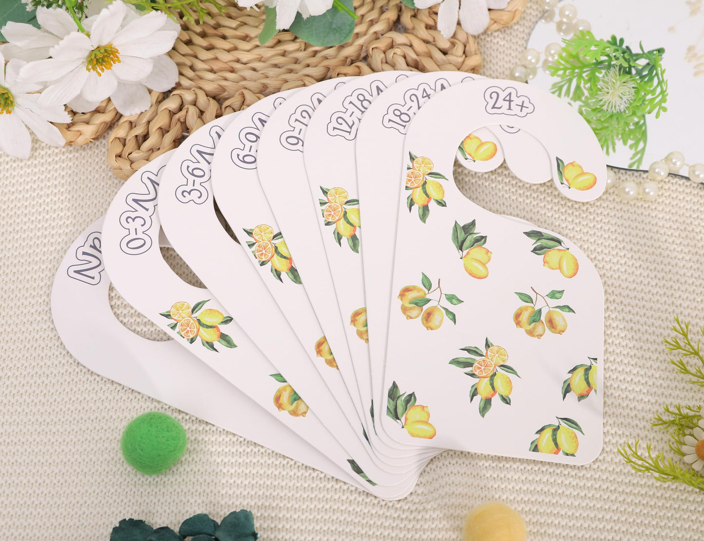 Lemonade Theme Baby Closet Dividers - Lemon Baby Clothes Nursery Size Organizer,Nursery Closet Dividers Newborn-24 Months (Lemon)