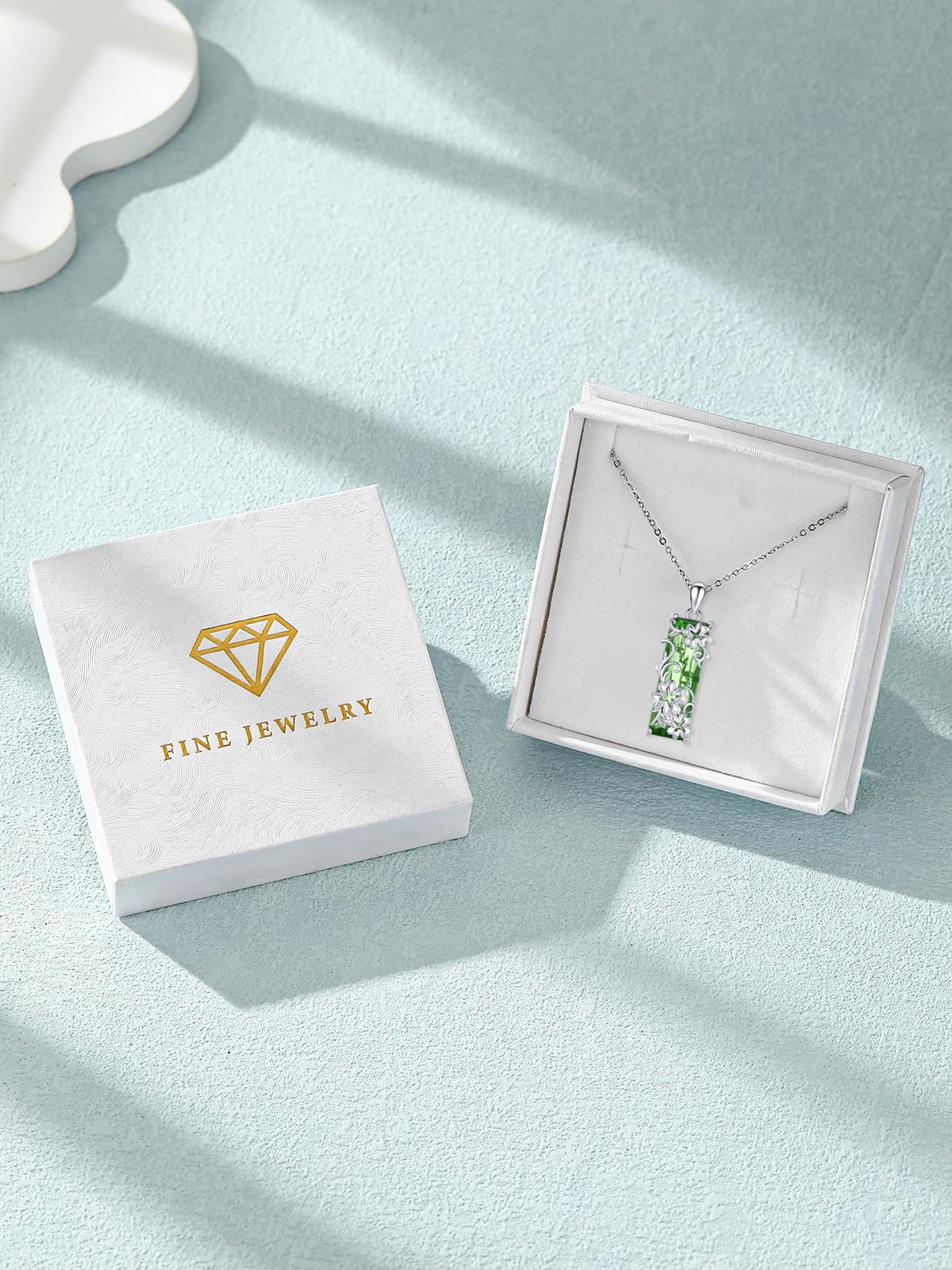 AENEAS Valentines Day Gifts for Women Her Clover Necklace 925 Sterling Silver Green Crystal Pendant Clover Jewelry Gifts for Her Wife