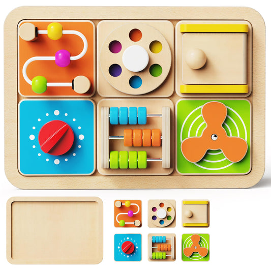 Itainq Busy Board for 1 Year Old, Montessori Toys for Toddler 1-3, Boys Girls Birthday Gifts