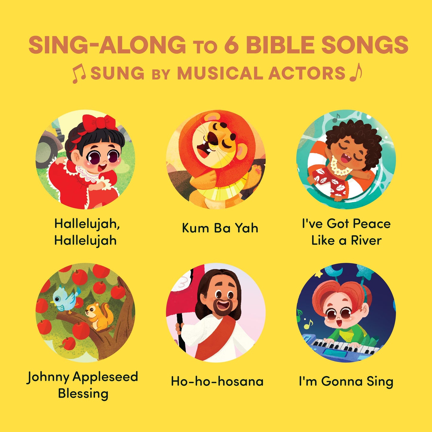 Praise The Lord Christian Sound Books for Kids - 6 Bible Songs for Toddlers – Christian Gifts for Kids - Baby Bible for Baptism, Christening, Dedication Gifts, Sunday School, Preschool Homeschool