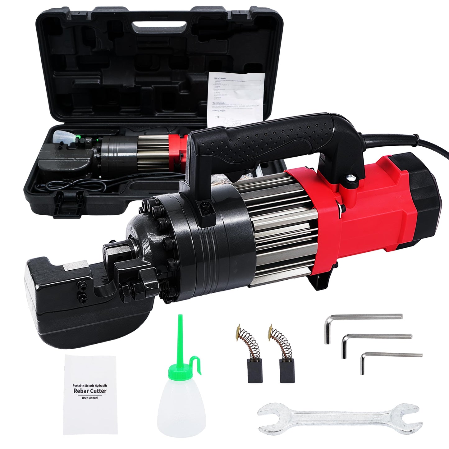 NAYAMOL RC-22 1400W Electric Hydraulic Rebar Cutter, Cuts 3/16"(5mm)–7/8"(22mm) #7 Rebar, Fast 2–3s Cutting Speed, 110V Portable Rebar Cutting Machine with Pure Copper Motor and Toolbox