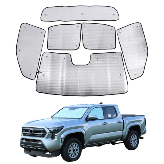 Daeiclru Car Windshield Sunshade Compatible with 2024 2025 Toyota Tacoma Accessories, Foldable UV Ray Reflector, Auto Full Window Sun Shade Visor Shield Shade, Keeps Vehicle Cool