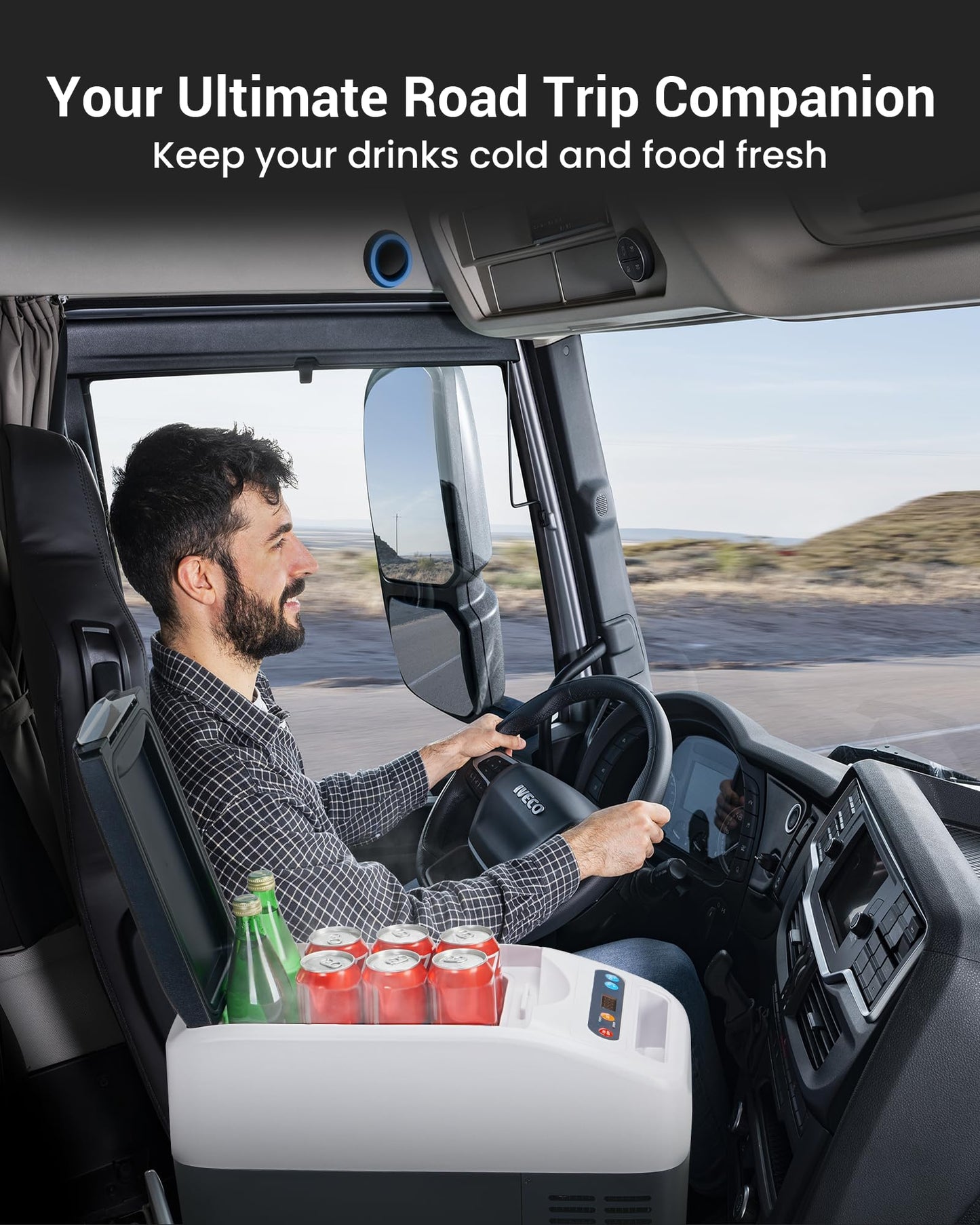 JOYFRIGO Portable Car Refrigerator, 12 Volt Refrigerator, Slim Design, 0℉~50℉, 17 Quart(16L) Electric Cooler, 12v Cooler for Vehicles, Truck, Camping, Travel, Home, RV