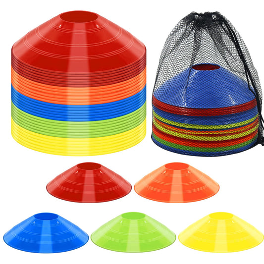 Jyongmer 30 Pcs Disc Cones Training Cones Agility Soccer Cones with Carry Bag for Training, Football, Basketball, Sports, Field Cone Markers and Other Sports and Games(5 Color)