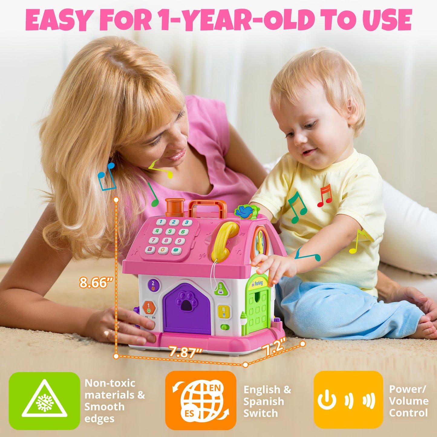 Hurdaos Montessori Toys for 1 Year Old Girls, 1st Present First Birthday Gifts for One Year Old Girl Baby Girl Boy Toy 12-18 Months, Educational Learning Toddler Montessori Toys 1-2