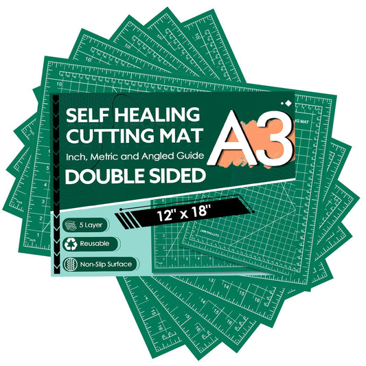 5 Packs Self Healing Cutting Mat 12" x 18" Rotary Cutting Sewing Mat A3, 5-Ply Cutting Board for Fabric Crafting Sewing Scrapbooking Quilting and Precision Cutting