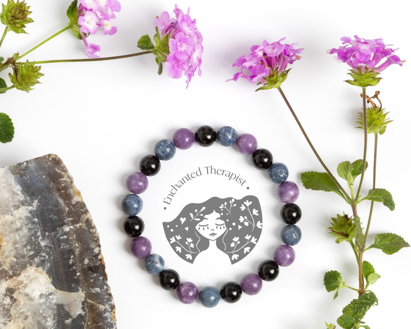 Enchanted Therapist Calming Anxiety Bracelet, Reiki Infused, Energy Bracelet, Reiki Gift, Reiki jewelry, Gemstone bracelets, Crystal bracelets