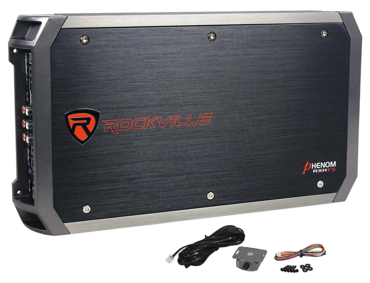 Rockville RXH-F5 3200W 5-Channel Car Amplifier, Dyno-Certified RMS, MOSFET Power Supply, ELNA Capacitors, Class-A/B D, Perfect for Car Audio and Subs