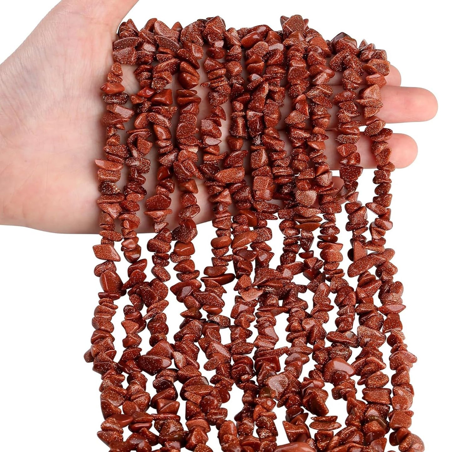 Natural Chip Stone Beads 450pcs Gold Sandstone Chips 5-8mm Irregular Healing Crystal Rocks Hole Drilled DIY Loose Gemstone Beads for Jewelry Making Bracelet Earrings Necklace Crafting