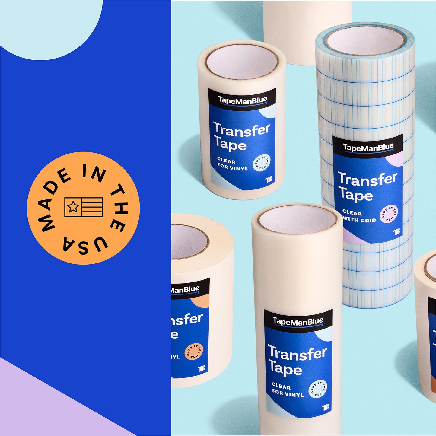24 inch x 100 Yard Roll of Vinyl Transfer Tape Paper with Layflat Adhesive. Premium-Grade Application Tape for Vinyl Graphics and Sign Making. Made in the USA
