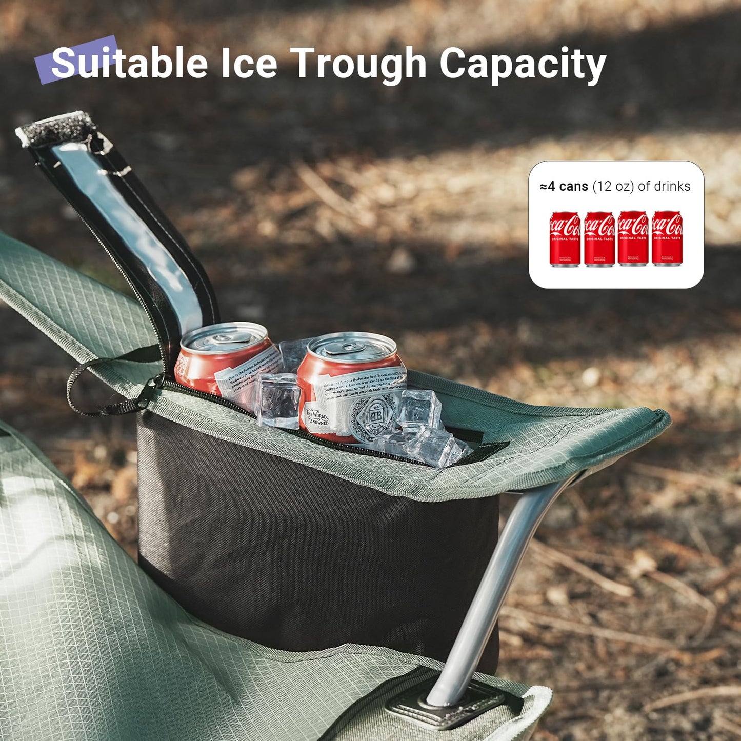 Byliable Camping Chairs Lawn Portable Foldable Camp Folding Lightweight Chair for Adults with Drink Holder and Cooler Pouch Outdoor for Camping, Lawn, Sports, Picnic, Music Festival, Gray Black
