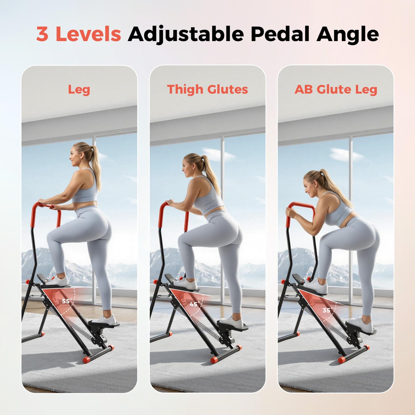 Steppers for Exercise at Home, 2.0 Step Machine 3-Level Adjustable Resistance, Stair Climber for Full Body Workout with Extra-Large Non-Slip Pedals, Holds Up to 350 lbs, Ideal for Women Men (Black)
