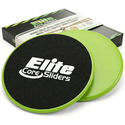 Elite Sportz Core Sliders For Working Out | Dual Sided Home Core Workout Equipment For Carpet & Hardwood Floors | Gliders for Exercising - Travel Workout Equipment For Athlete - Fitness Sliders