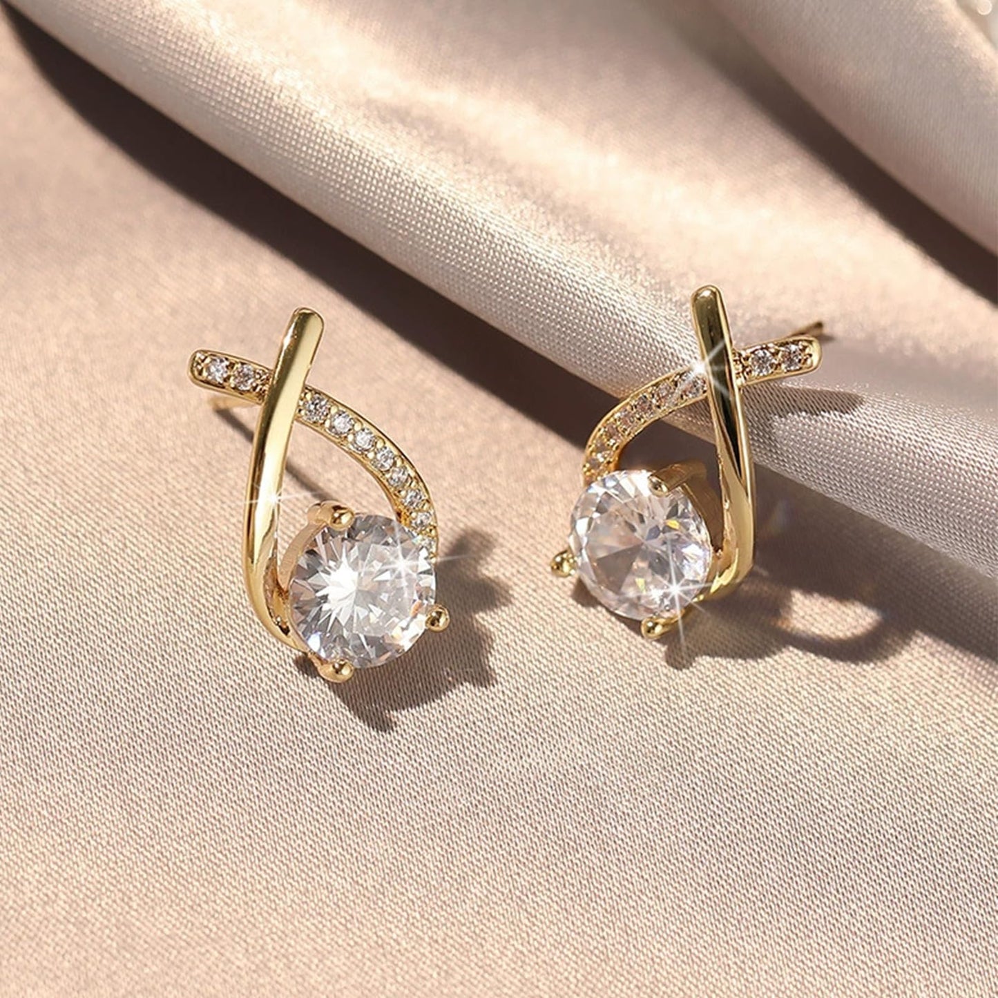 Lymphatic Earrings for Women Silver Zircon Hoop Huggie Earrings Dainty Fashion Jewelry Gifts