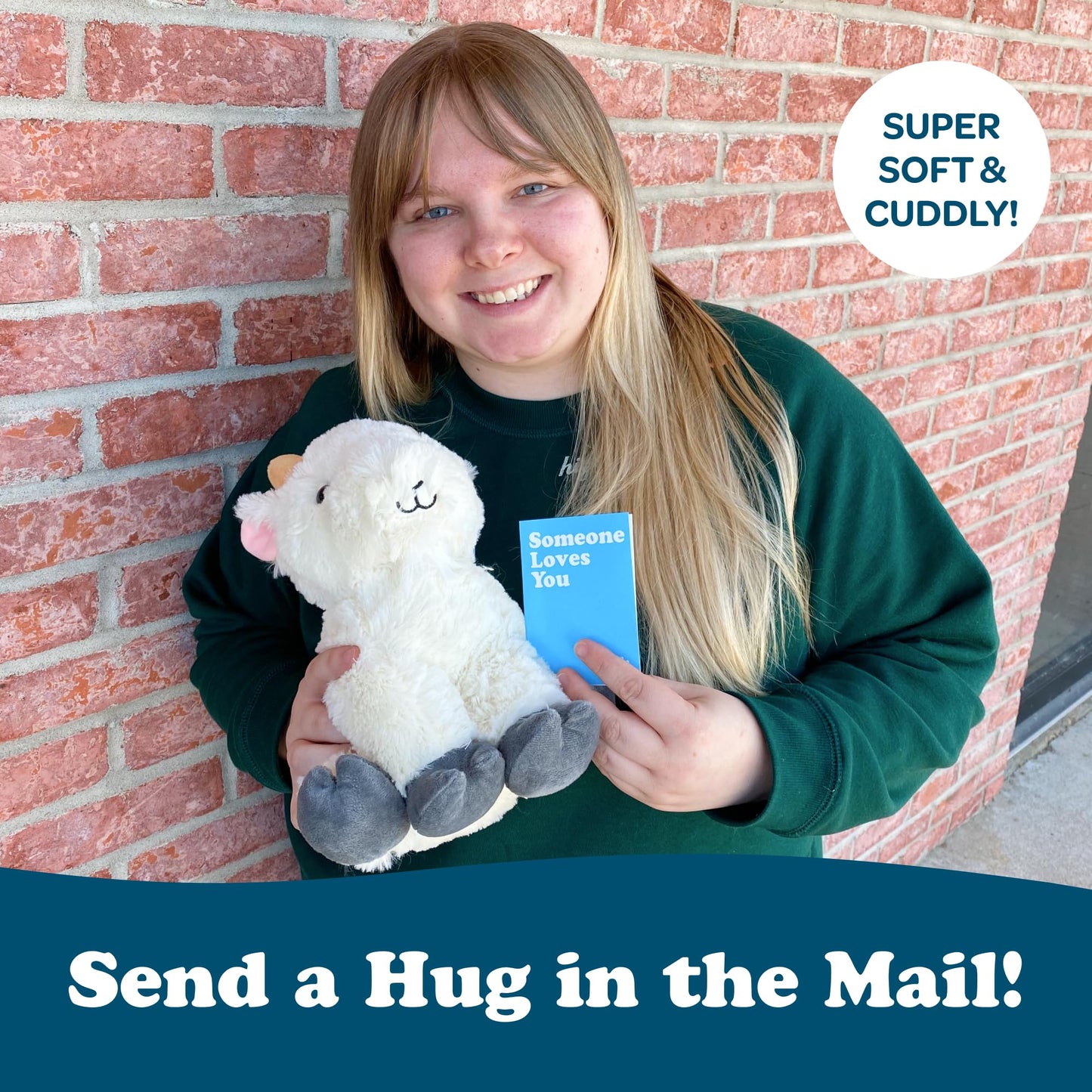 SendAFriend Gus the Goat Stuffed Animal Care Package, Someone Loves You Box, Great Gift For Any Reason (Love You Notecard)