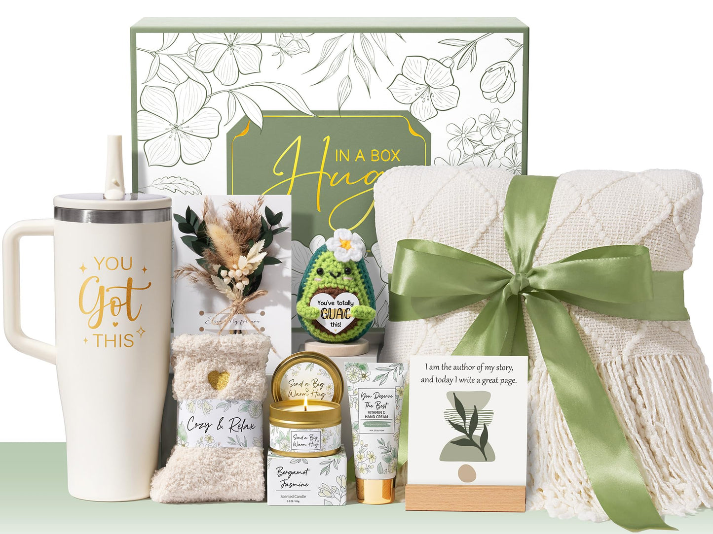 Mother's Day & Birthday Gifts for Women, Get Well Soon Care Package After Surgery & Cancer, Luxury Self Care Sympathy Basket, Inspirational Thinking of You Feel Better Spa Gift Set for Mom Her Friend