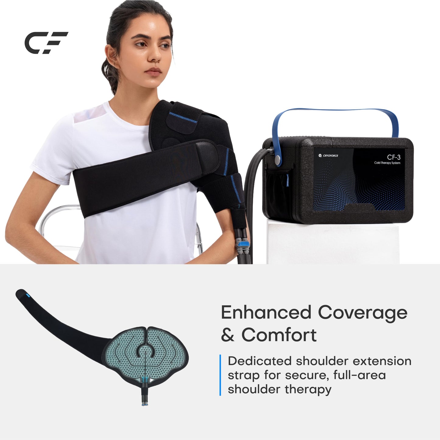 CRYOFORCE CF-3 Pro Cold Therapy Machine, 16.8QT Large-Capacity Ice Therapy System for Full Knee & Shoulder Coverage, Programmable Recovery System for ACL, TKR & Sports Training