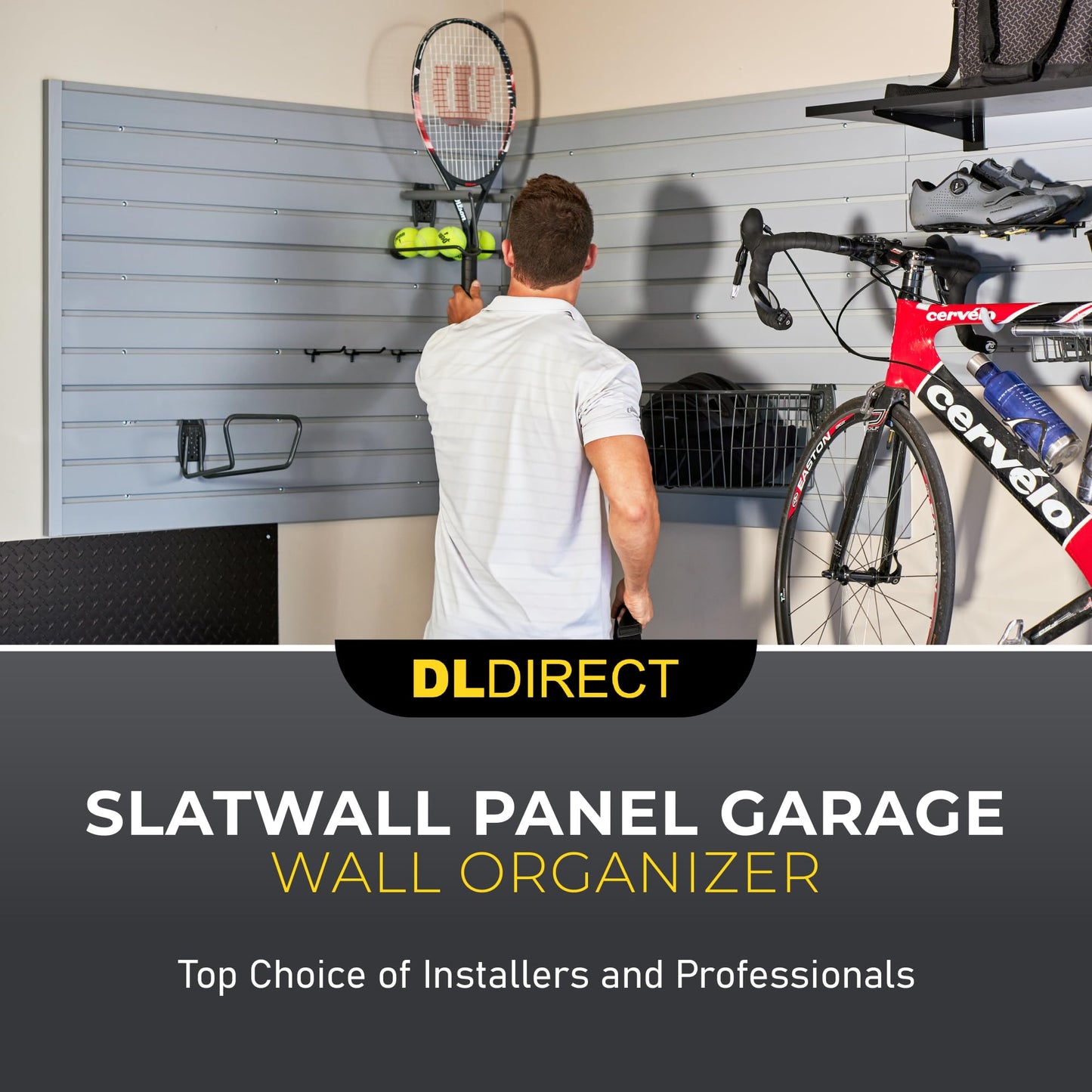 Heavy Duty 8x4 PVC Garage Slatwall Storage System (with Endcaps & Screws) - Modular Slat Wall Paneling for Garage Wall Organizer - Interlocking Slatwall Panels for Home & Commercial Use (Grey)