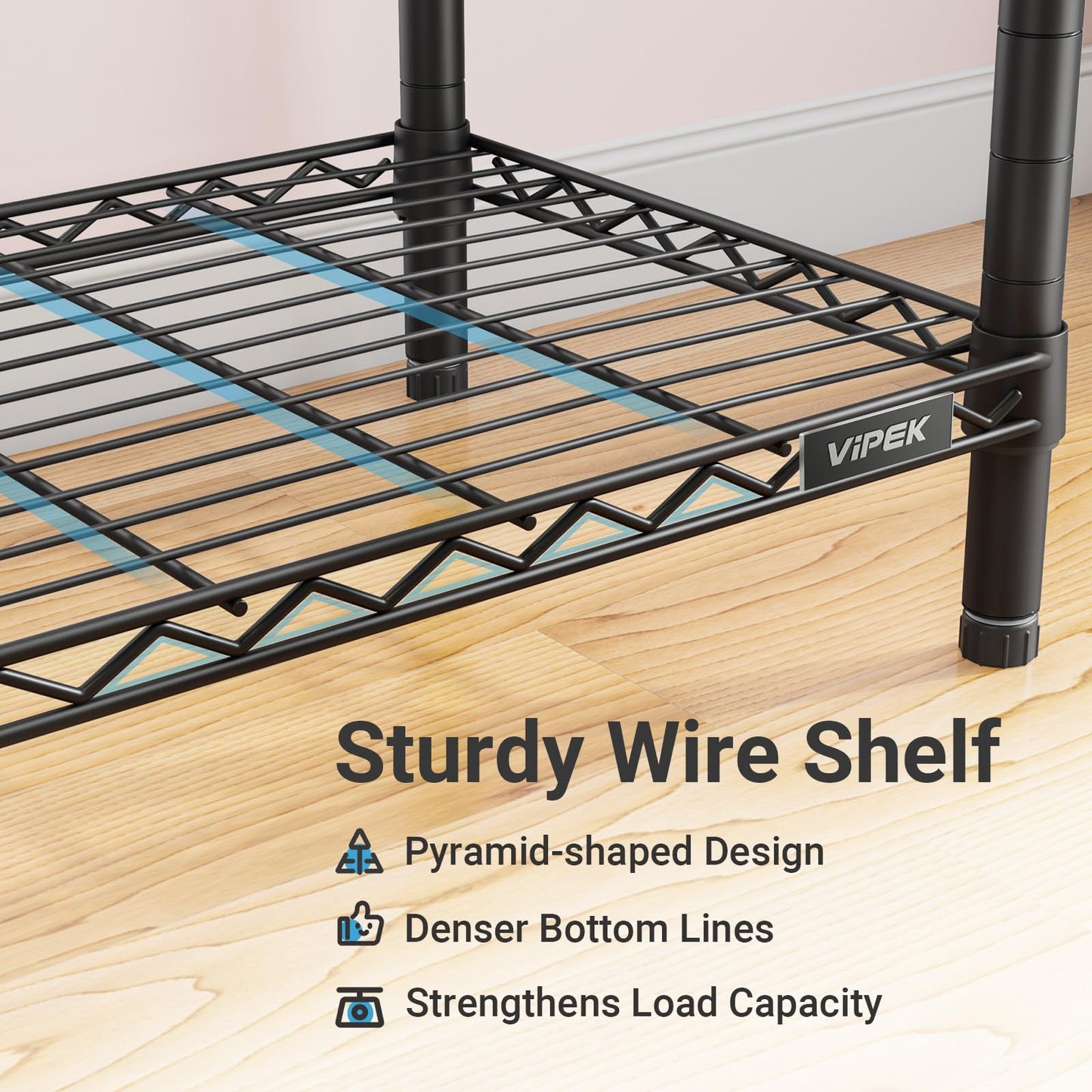 VIPEK X30 Expandable Clothes Rack Adjustable from 5' to 6'11", 950lbs Capacity Heavy Duty Portable Closet Wardrobe with 4 Hanger Rods & 7 Wire Shelves, Metal Closet System for Reach-in Closet, Black