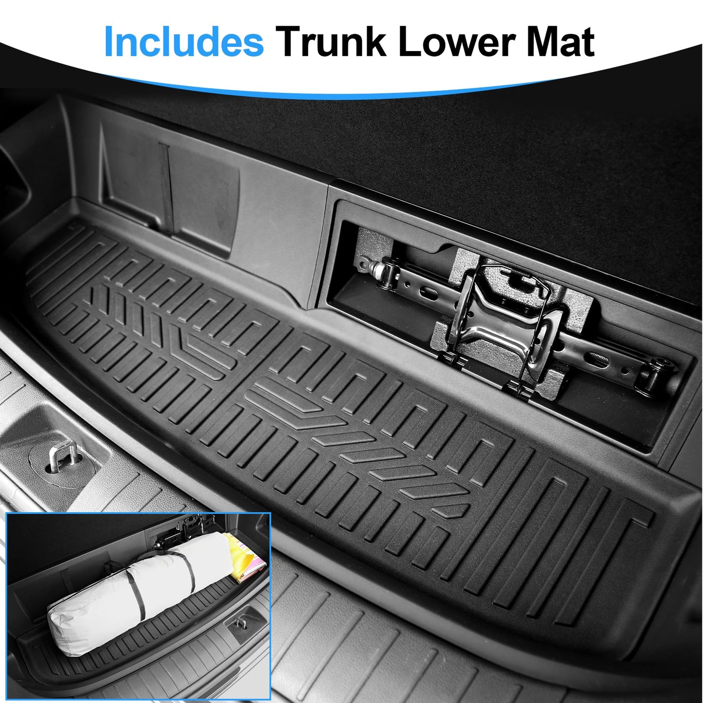 HOUCLEMIC Floor Mats for 2020-2025 Hyundai Palisade 7/8 Passenger, Trunk Mat with Seat Back Cover and Lower Cargo Mat All Weather Interior Protector for 2025 Hyundai Palisade Accessories