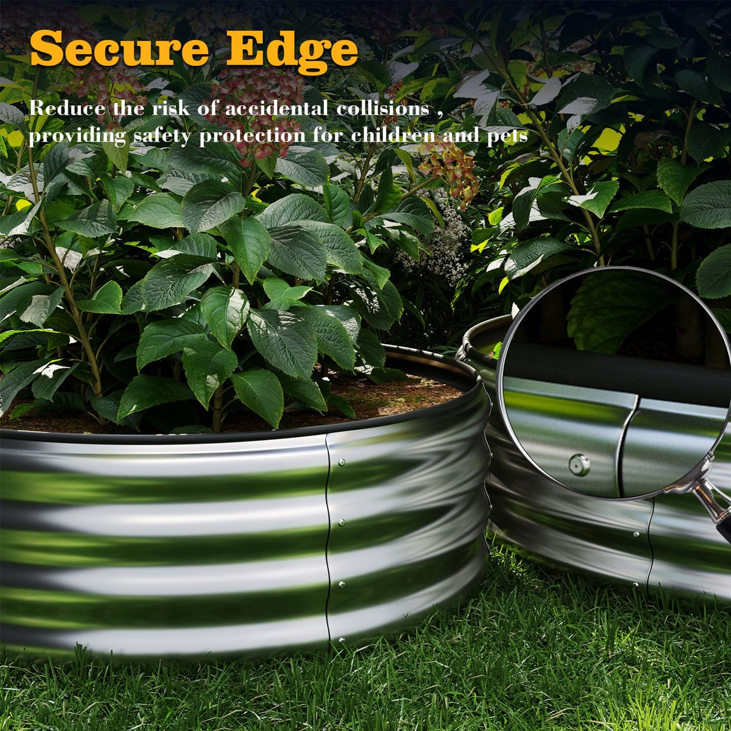 ZFHgarden Galvanized Metal Planter Round Raised Garden Bed Kit for Gardening Outdoor，2x2x1ft Grow Garden Box Raised Flower Bed，Round Galvanized Planter Outdoor Metal Fire Pit Ring White