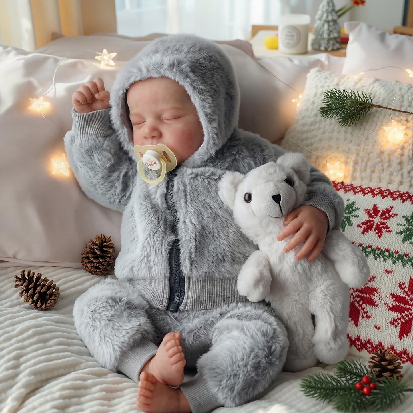 BABESIDE Lifelike Reborn Baby Dolls Boys - 17-Inch Real Baby Feeling Realistic-Newborn Baby Doll Full Body Vinyl Real Life Baby Dolls with Toy & Gift Box for Kids Age 3+