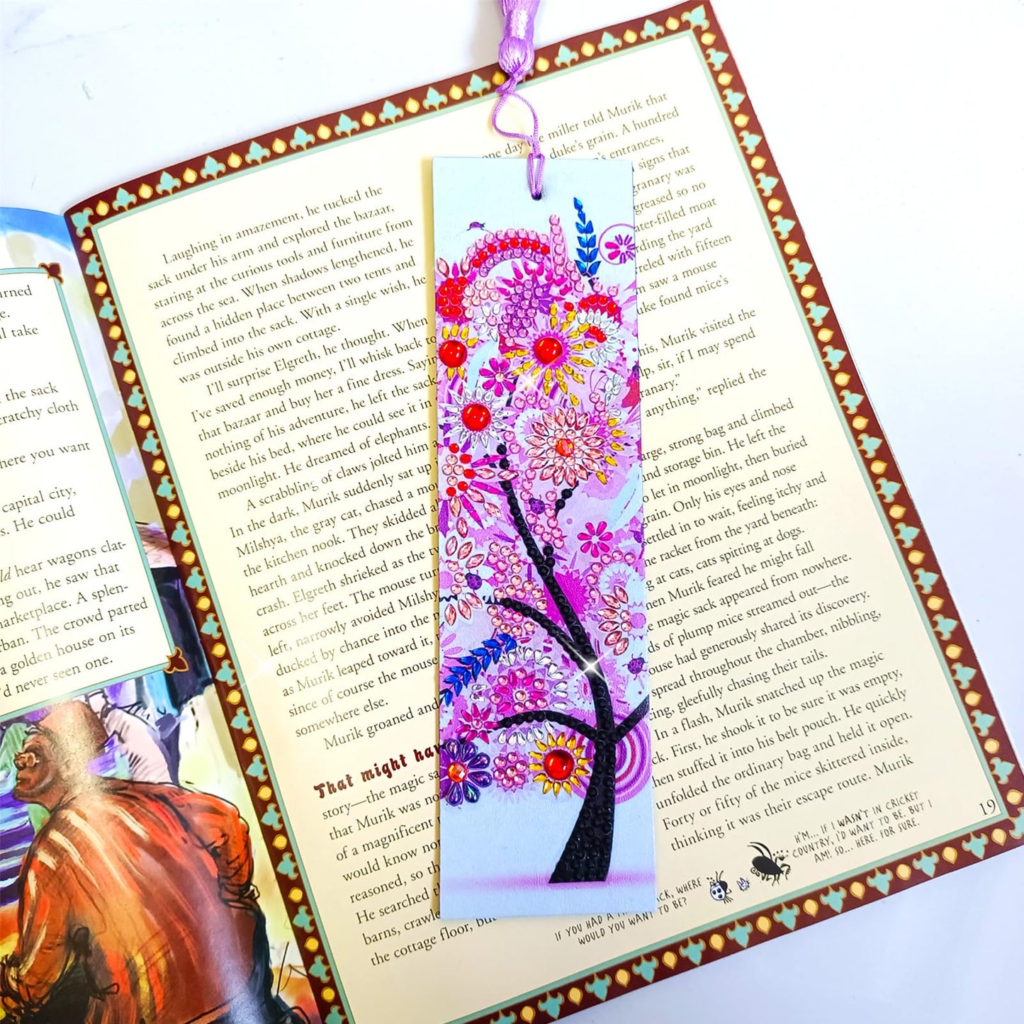 4 Pcs LINGFANG Diamond Painting Bookmark, Leather DIY Book Makers for Adults Book Lovers, Diamond Art Beginners, Small Diamond Art Kits, Paint by Art Crafts Supplies Gift for Girls (Season Tree)
