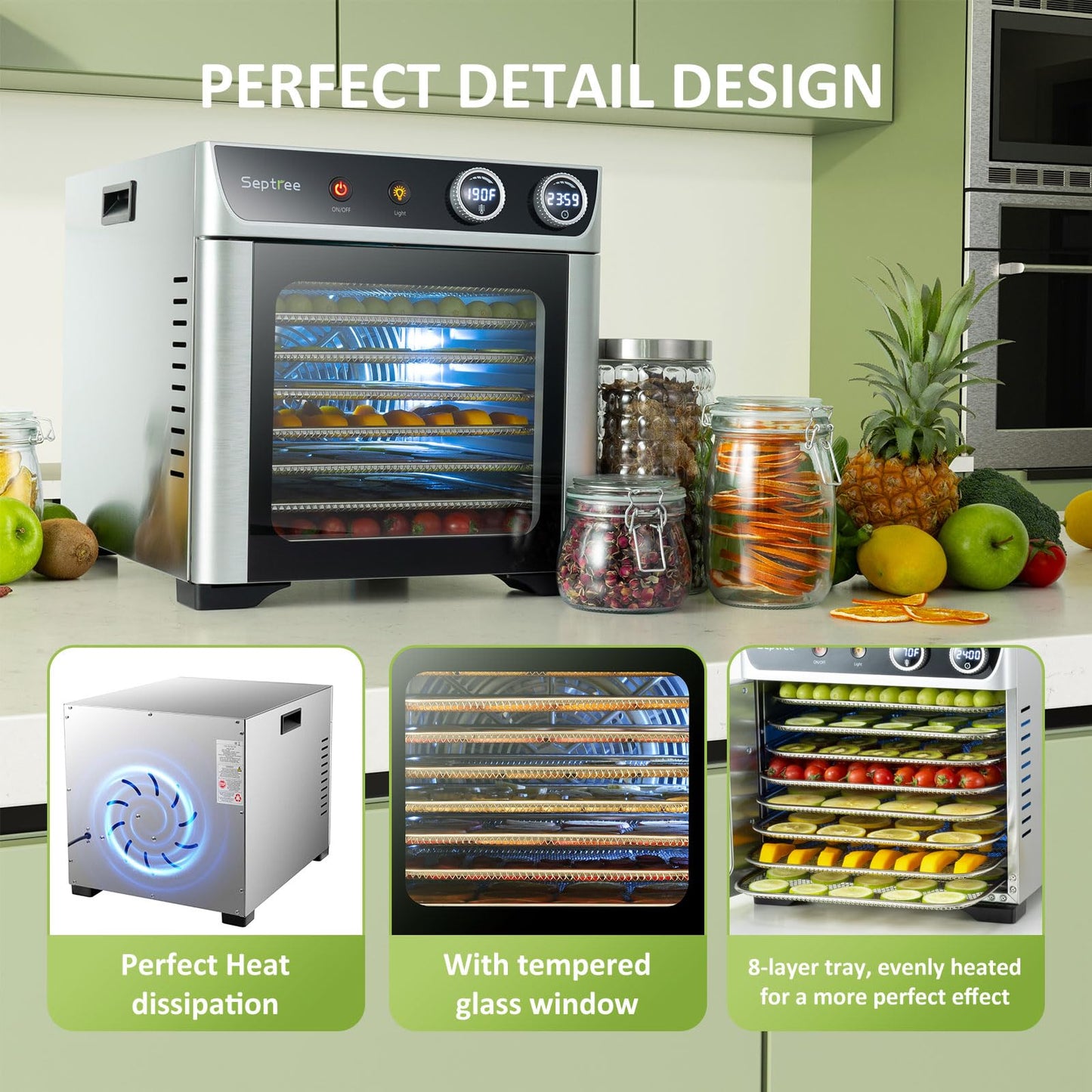 Septree Commercial Food Dehydrators Machine 8 trays