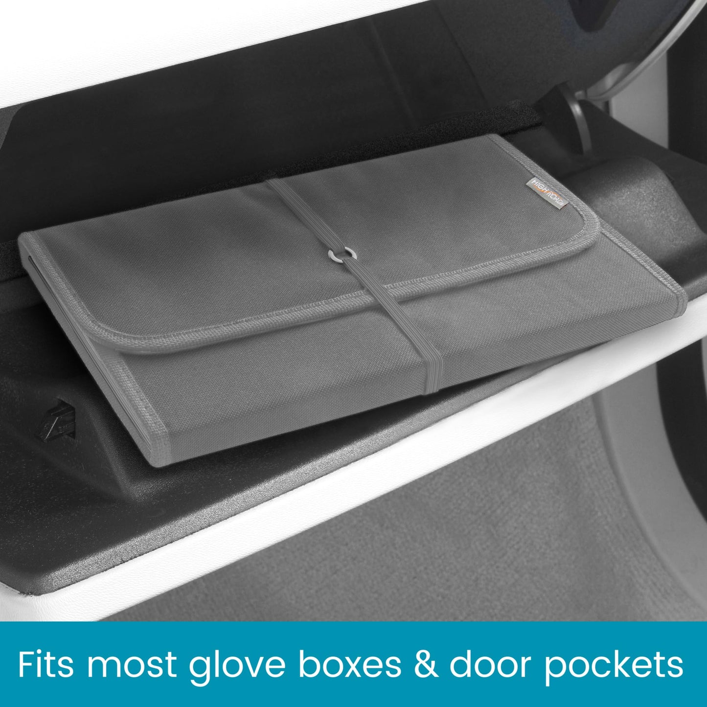 High Road Car Glove Box Organizer - Maintenance Folder for Car Documents - Card Pockets for Insurance and Registration with Receipt Log and Divider Tab Inserts