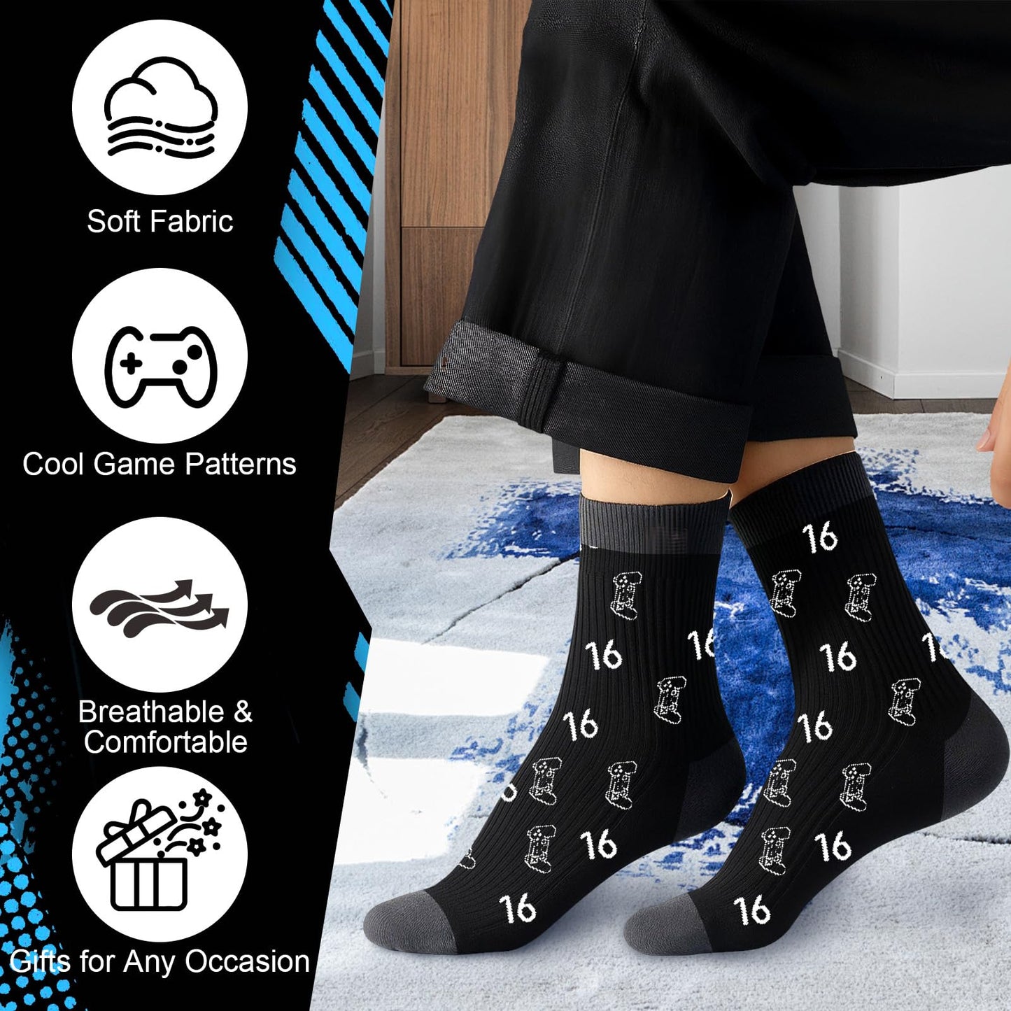 16 Year Old Boy Gifts, 16th Birthday Gifts for Boys, 16 Birthday Decorations Boy, Cool Sixteen Gamer Gifts with 20 Oz Tumbler Socks Wallet Bracelet Keychain for Son, Nephew, Grandson, Brother