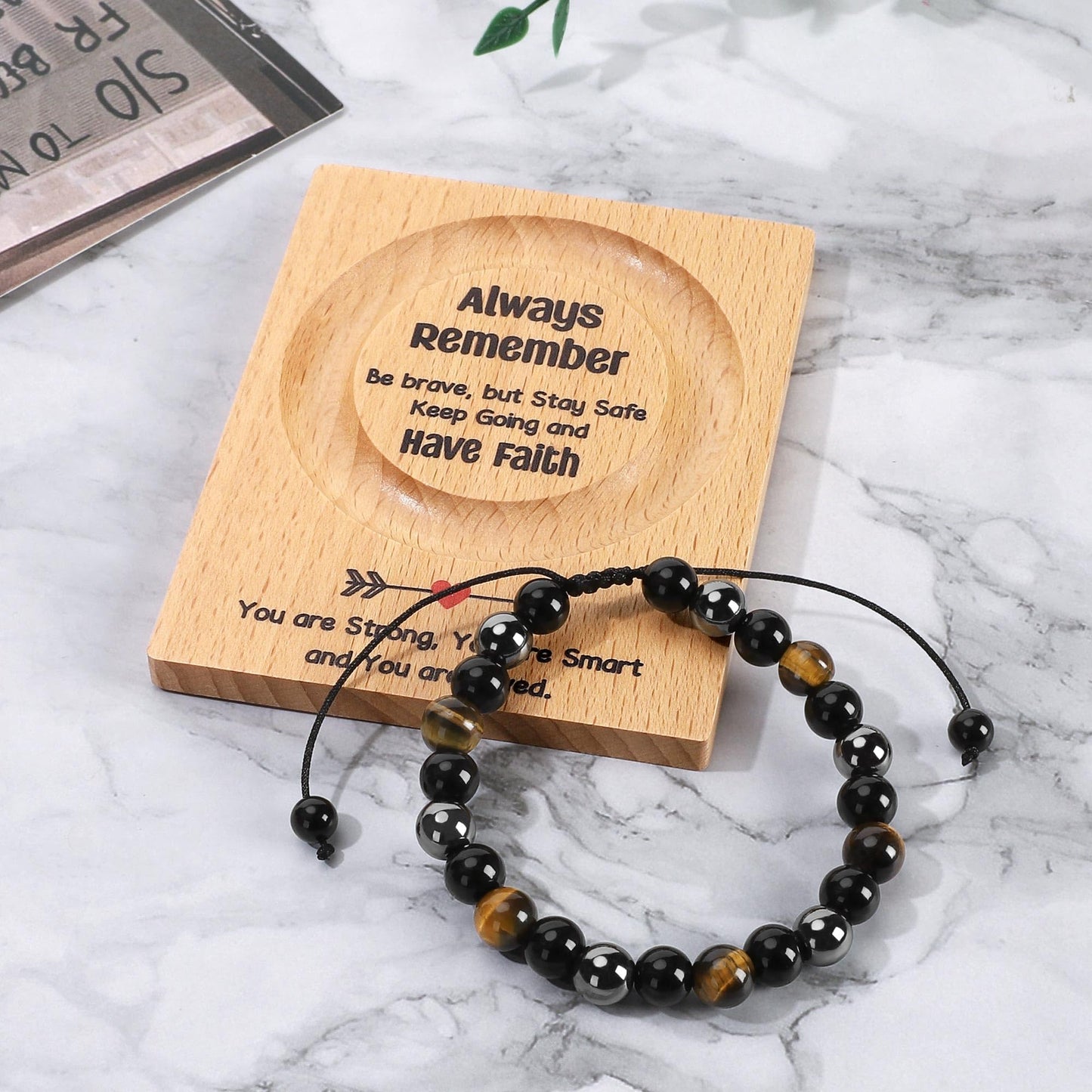 WZHENAINI Unique Confirmation Bracelets for Men Birthday Gifts Encouragement Inspire Gift for Son Nephew Brothers Bracelet