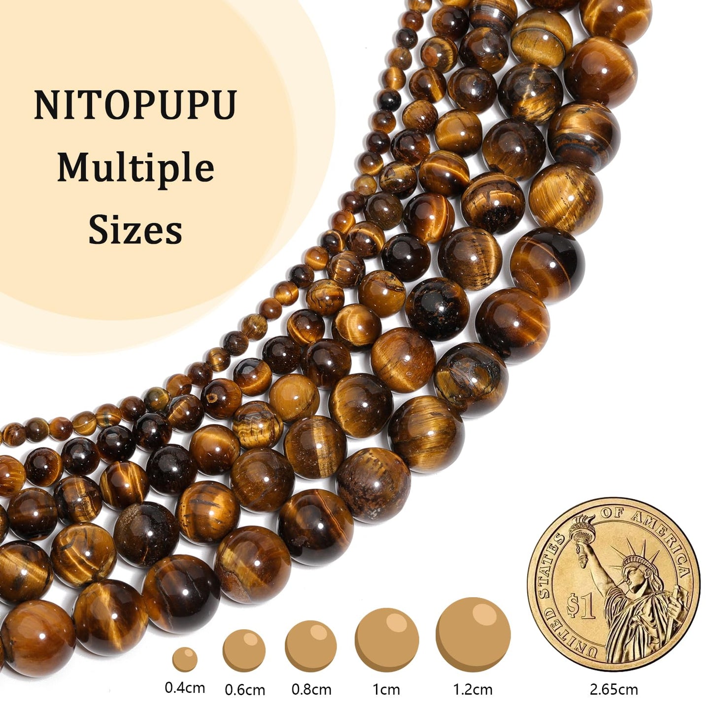 NITOPUPU 10mm 37pcs Smooth Turquoise Natural Stone Beads for Jewelry Making Supplies, Round Crystal Beads for Bracelets Necklace DIY Crafts