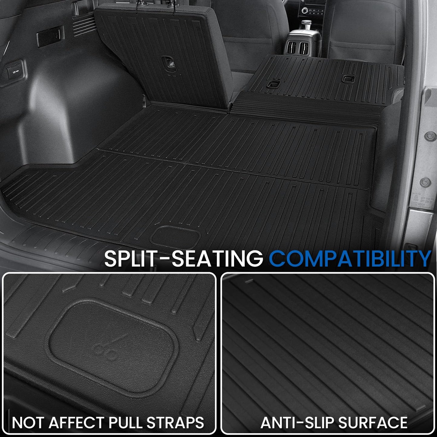 JOULARISE Floor Mats Set for Hyundai Tucson 2022-2025 2026 Hybrid Version (Not fit Gas and PHEV), All Weather TPE Cargo Liner Backrest Mat Trunk Mat Door Sill Guards Accessories (Hybrid Model)