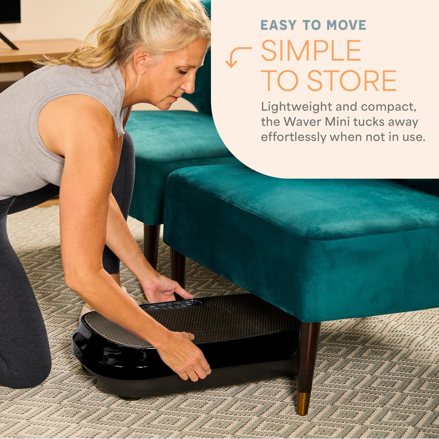Lifepro Waver Mini Vibration Plate - Whole Body Vibration Platform Exercise Machine - Home & Travel Workout Equipment for Weight Loss, Toning & Wellness - Max User Weight 260lbs
