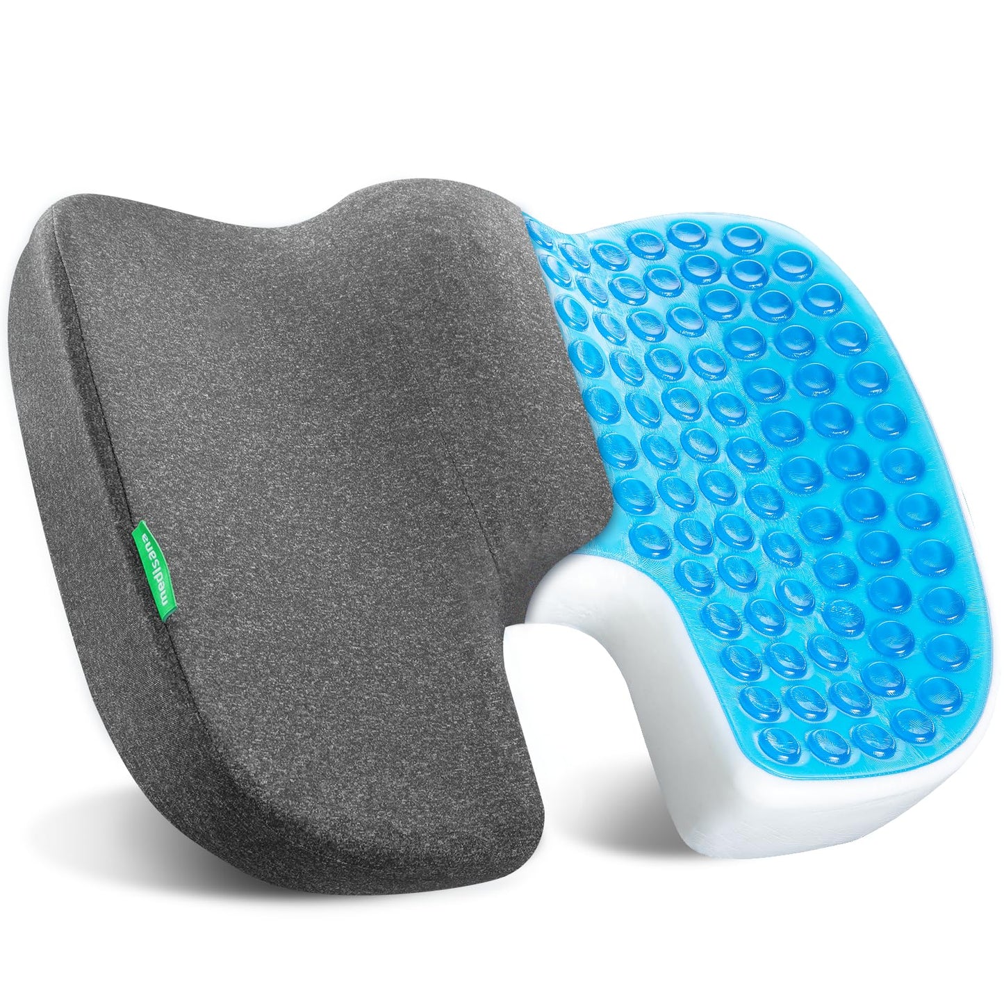 Medisana Gel Wheelchair-Seat-Cushions for Pain Relief, GC 100 Cooling-Cushions for Tailbone, Sciatica, Back & Hip Support and Pressure Sore, Ergonomic Office Chair Cushion for for Seniors and Adults