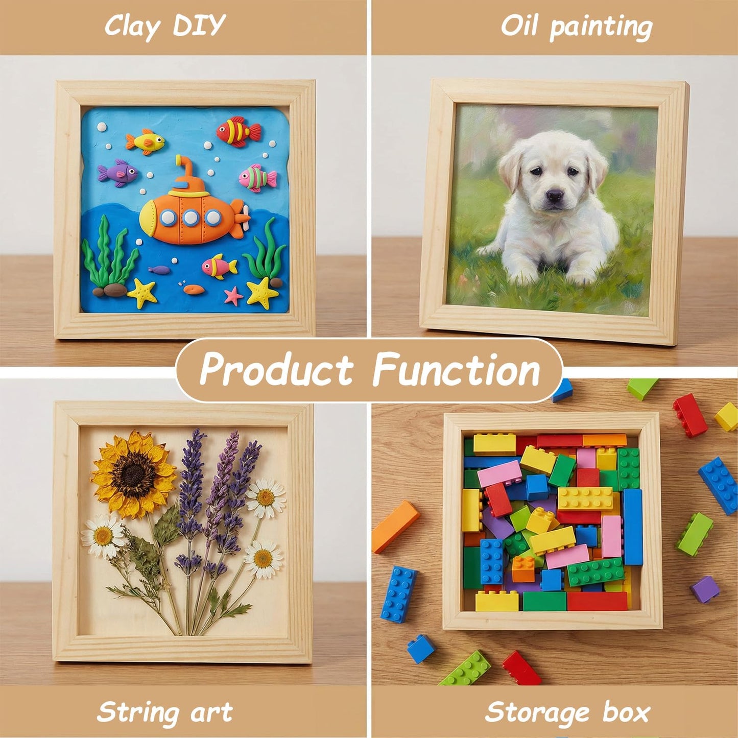 Afcabakila 24pcs Unfinished Wood Canvas Panels for Painting 6''x 6''Unfinished Wood Canvas Panels for Crafts Woods Panel Boards DIY Drawing Pouring Art Projects with Oils, Acrylics