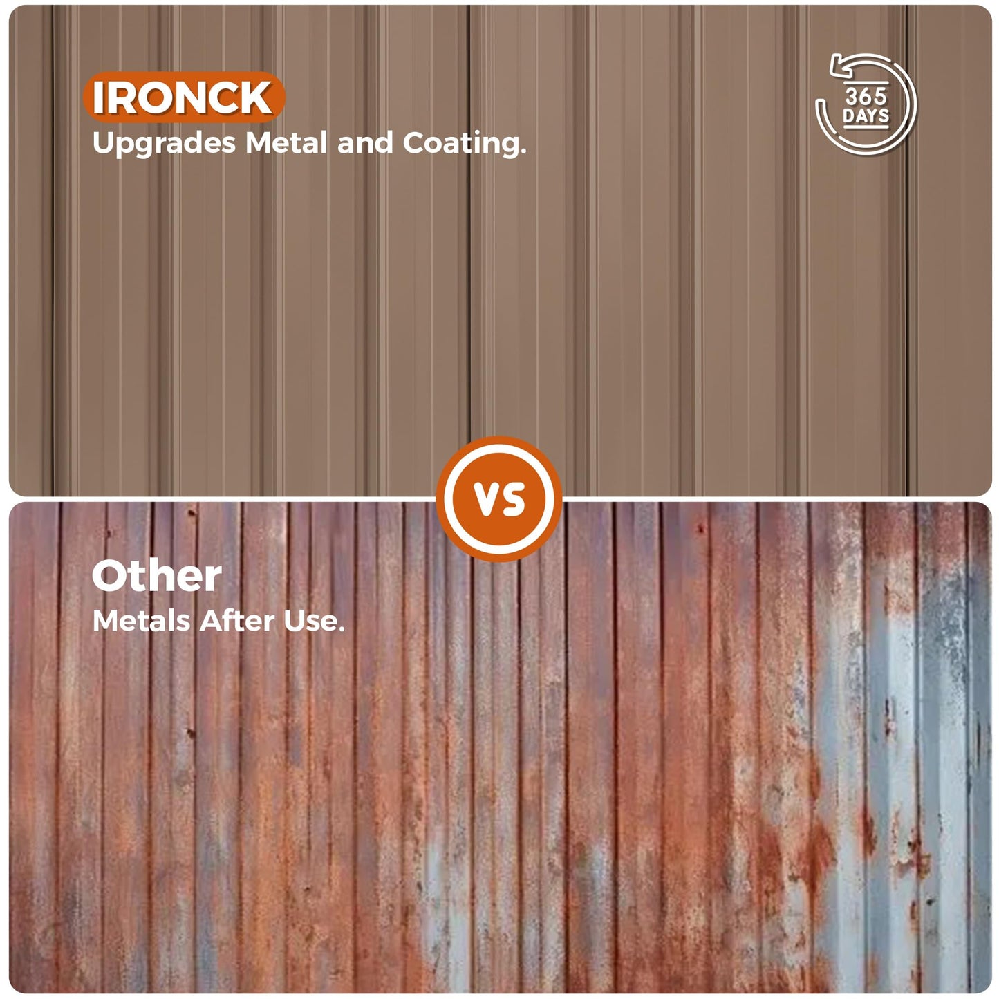 IRONCK 10x12FT Outdoor Storage Shed, Metal Garden Tool Shed with Breathable Vent and Lockable Doors, Outside Storage for Backyard, Poolside, Patio, Brown