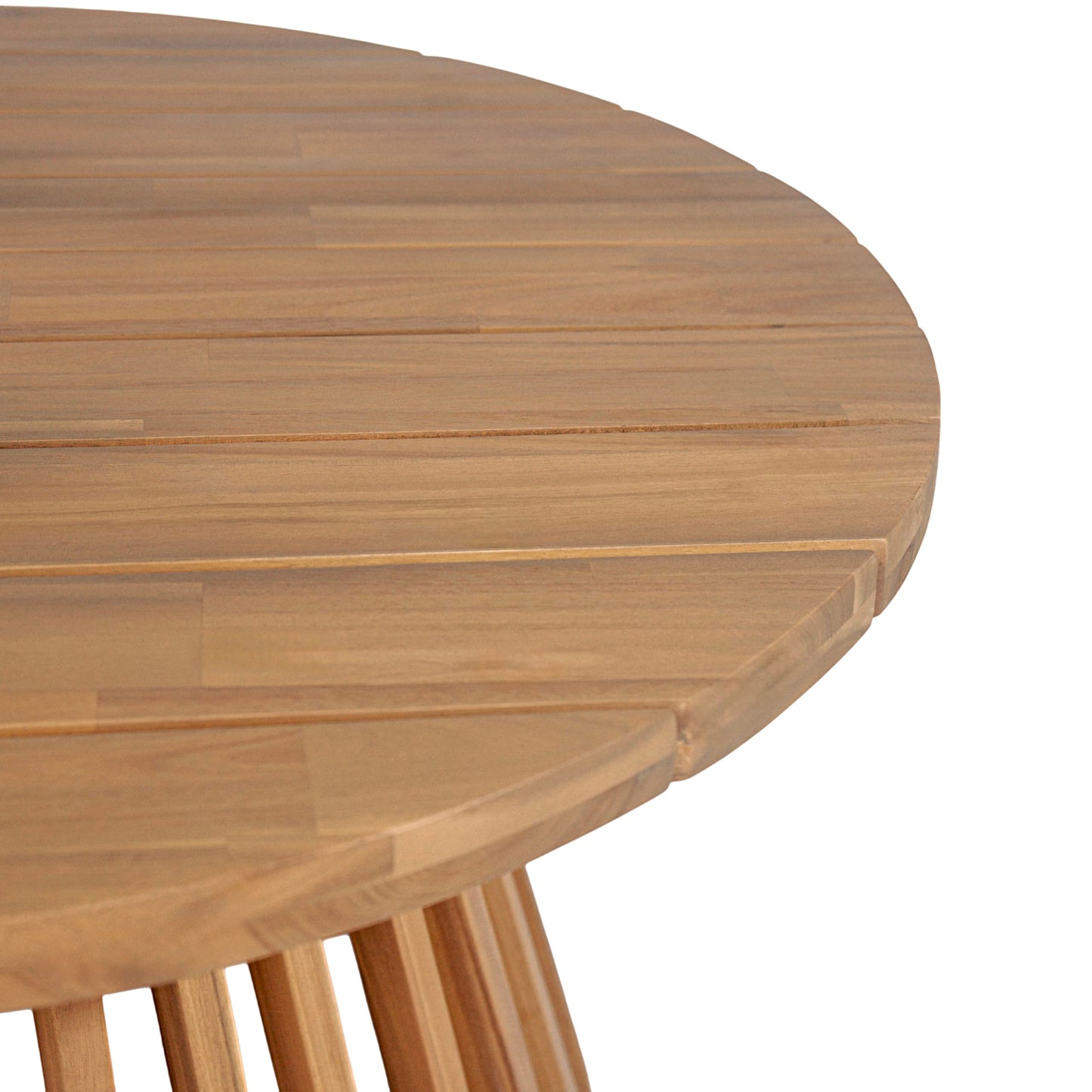 Christopher Knight Home Hakee Acacia Wood Patio Coffee Table, Round Coffee Table with Unique Wooden Base, Stylish Indoor/Outdoor Table, Easy Assembly, 31.5" x 31.5" x 16", Light Teak