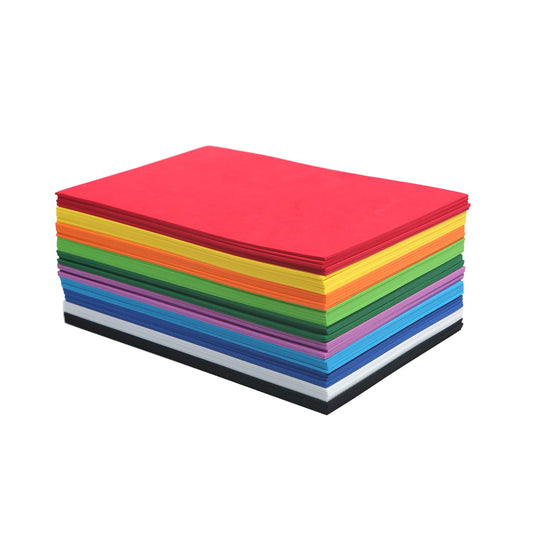 50 Pack Foam Handicraft Sheets (6 x 9 Inches) Colorful Crafting Sponge Paper for Classroom Art and Craft DIY Projects | Thick and Soft Paper,10 Colors