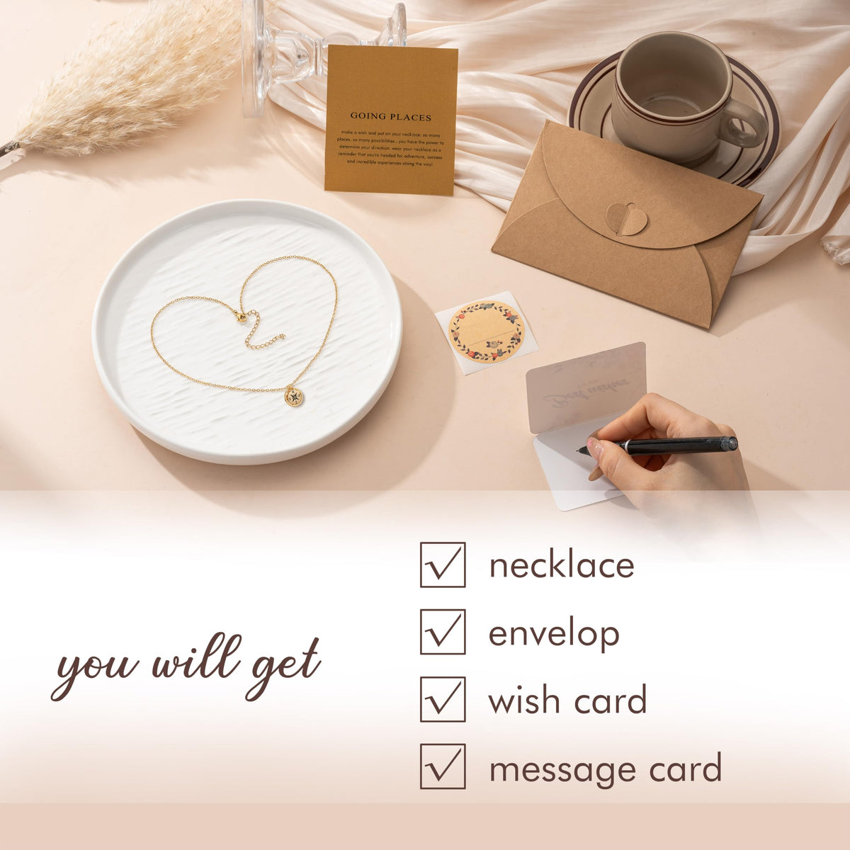 Baydurcan Gold Compass Necklace for Women Graduation Gifts Back to School Gifts for Women Travel Jewelry (Compass Necklace)