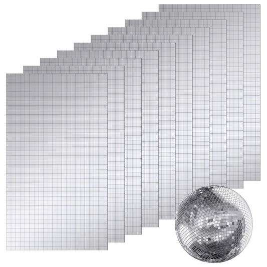 4500 PCS/10 Sheets Mirror Tiles Self Adhesive, 10x10mm Disco Tile for DIY Craft, Home & Party Decoration, Sparkling Glass Mirror Mosaic Tiles for DIY Craft Decoration, Art Collage (Silver)