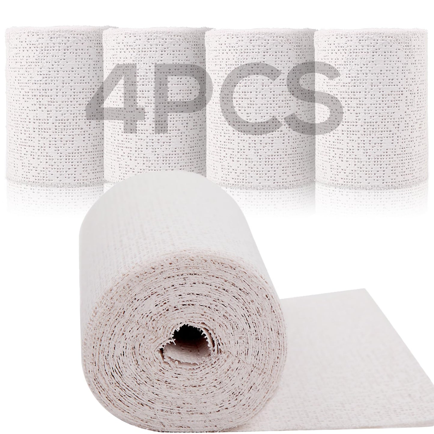 Falling in Art Plaster Cloth Rolls, 500gsm Plaster Strip, Plaster Gauze Bandages for Craft Projects, Mask Making, Belly Casts, Body Molds, 4inch x180inch, 4 Pack